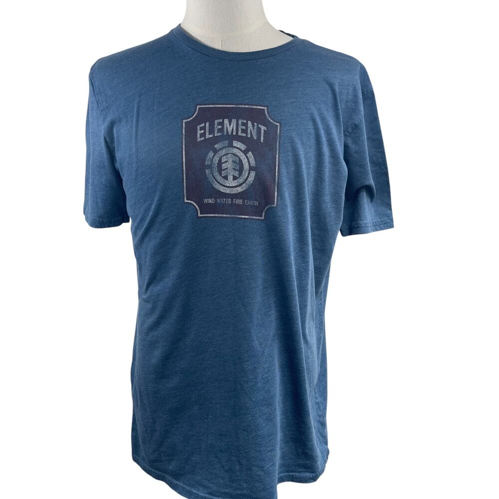 Element T-Shirt Sustainable 100% Organic Cotton XL Blue Surf Skate Grunge Soft